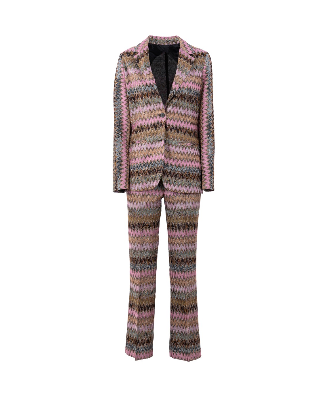 shop MISSONI  Blazer: Missoni blazer in maglia di viscosa chevron lamé.
Blazer monopetto.
Misto viscosa lavorazione raschel.
Motivo zig zag lamé.
Tasche a filetto.
Spacco posteriore.
Composizione: 71%Viscosa, 22%Fibra Metallizzata, 7%Poliammide.
Made in Italy.. DS24WF06 BR00YF-S415L number 5346703